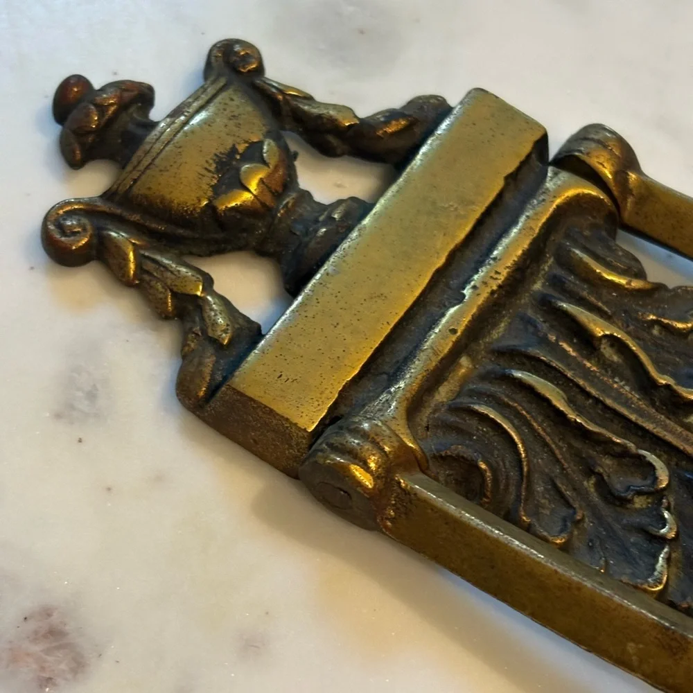 Antique Acanthus Leaf Brass Door Knocker